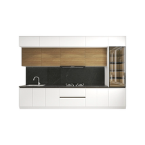 Quanyou Whole House Customized Kitchen Cabinets Home Quartz Stone Countertop Open Inline Integral Cabinet Customization