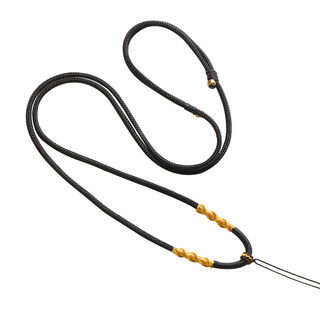 Black necklace rope gold buddha gold jade pendant lanyard