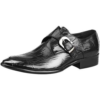 Vqgt crocodile pattern korean version pointed leather shoes business