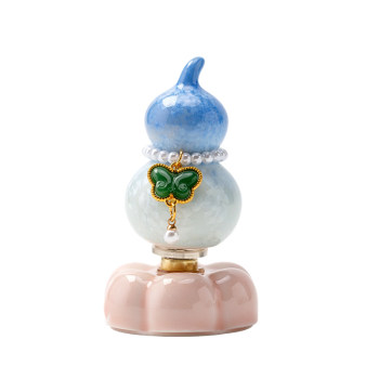 Fulu lucky gourd ceramic car desktop ornament
