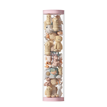 Plush doll storage barrel zipper type large diameter transparent dustproof children's doll doll cylindrical tube storage tool
