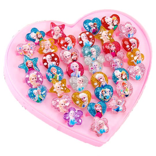 Princess Elsa children's rings in a box of 36 pieces