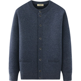 啄木鸟男士羊毛开衫毛衣男秋冬季加绒加厚保暖外套男一体绒针织衫