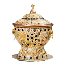 Longshun Copper Art Cloisonné Single Hot Pot Alcohol Stove Pure Copper One Person Small Hot Pot Pot Club Hotel Tableware