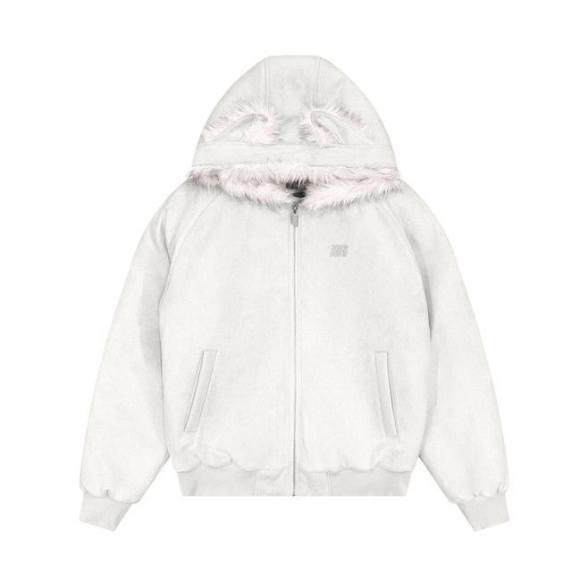 FDR cotton-padded jacket thickened couple hooded leopard print cotton jacket