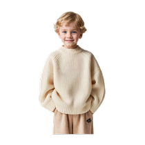 Boys and girls sweaters childrens autumn and winter clothing 2024 new boys winter thickened tops bottoming shirts and sweaters