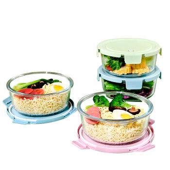 Noodle bowl with lid high borosilicate glass office worker lunch box