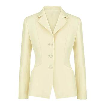 Offiy-spring whitening and tender goose yellow di**r celebrity temperament high-end suit jacket half skirt ສວມໃສ່ເປັນມືອາຊີບຢ່າງເປັນທາງການ