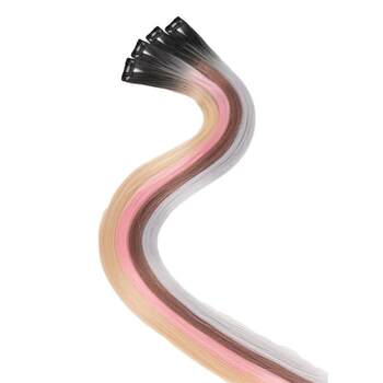Highlight dyed wig for women with long hair, one-piece seamless invisible hair extension, simulated light and thin gradient ear-hanging dyed hair extensions