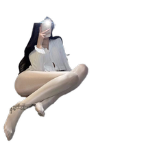 Autumn and winter oily stockings ultra-fine horse oil micro-pressure slimming oily black silk aurora beautiful leg stockings pure lust girl stockings