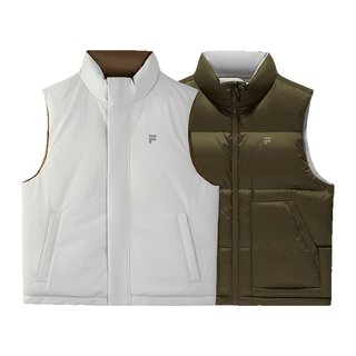 FILA FUSION斐乐潮牌双面穿羽绒马甲男2025冬季新款时尚休闲外套