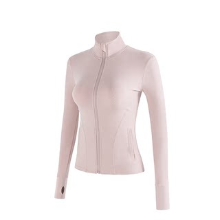 Umeko运动外套女修身显瘦跑步训练普拉提瑜伽服长袖粉色健身上衣