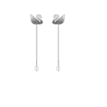 (Self-operated) Swarovski black and white gradient swan ICONICSWAN womens earrings