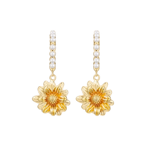 (Self-operated) daisy beauty sunflower flower earrings womens s925 silver needle niche sweet earrings