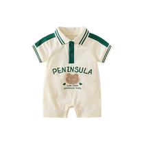 Fanhunting baby clothes summer clothes newborn boy jumpsuit one-piece suit for full moon and 100 days super cute and cute summer clothes.