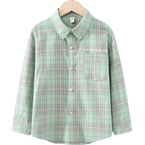 (Single piece) Little Elephant Ham childrens clothing childrens boys spring long-sleeved plaid shirt medium-sized childrens style