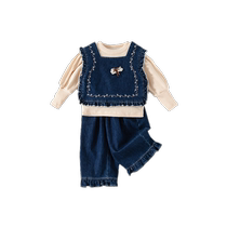 Girls suits autumn clothes 2024 new fashionable baby girl vests childrens jeans childrens fashionable clothes spring and autumn