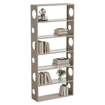 Creamy style storage rack with lights simple iron bookcase