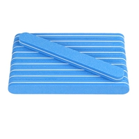 10 прямых пилочек из синей губки, двусторонние матовые 100/180