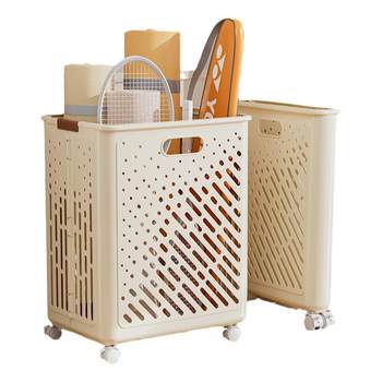 Yoga mat storage basket with wheels household finishing tools