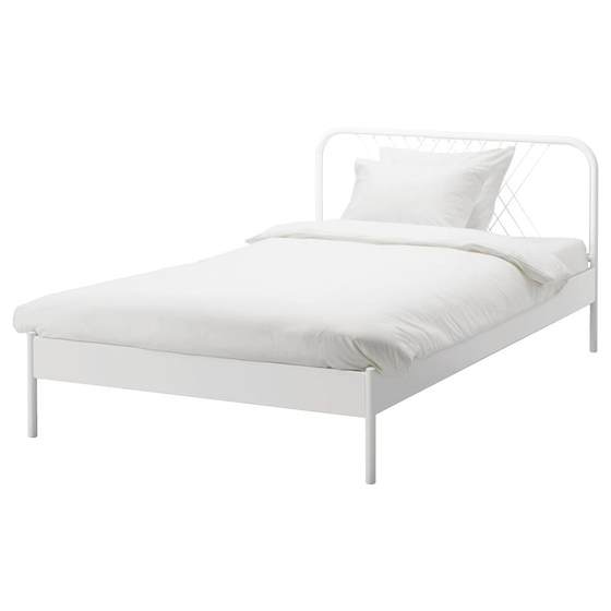 IKEA NESTUN Ruston Iron Bed, Iron Bed Frame, Double Bed, Thickened Simple Bedroom, Rental Room