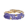 Ruohua Jewelry Purple Ring Flower Natural Tanzanite Ring Women's 18K Gold Gemstone Tail Ring Colorful Elastic Ring Gift
