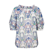 The same style as the shopping mall Disennis 2024 new summer style commuting style simple temperament elegant one-line collar lace shirt for women