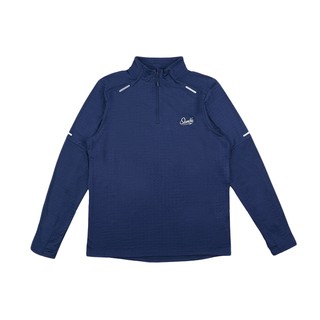 SLAMBLE男子跑步能量方格绒立领运动长袖反光条上衣骑行健身服