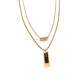 Women's alloy light luxury versatile square pendant