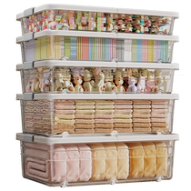 Best helper transparent under bed storage box with pulley under bed to organize clothes books toys storage box dormitory box