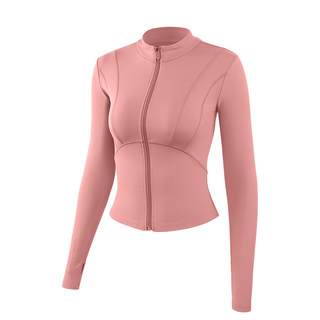 胖mm大码瑜伽服女外套跑步速干显瘦长袖运动服健身上衣拉链夹克秋