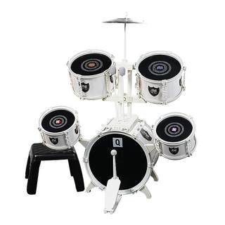 俏娃大白金架子鼓儿童玩具初学者入门家用练习爵士鼓打鼓乐器3岁6