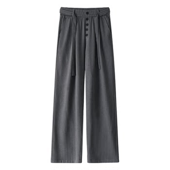 Trendy brand high-end striped drape trousers men's american style