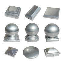 Accessoires dart de fer Grand Gardien Ferrovié Ferrovié Ferrovié Rond Lid Râle de cornemure Cap Canée Colonne Head Colonne galvanisée Haut Cap Zinc Acier Cap