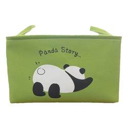 Jinbo Xi Panda ກະຕ່າເກັບຮັກສາກາຕູນ Desktop Cute Storage Box Toys Snacks Sundries Fabric Folding Storage Box