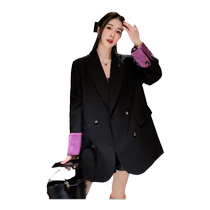 Advanced Senses Black Suit Jacket Woman 2024 Chunqiu New Years Pop Han Edition Loose Temperament Western Suit Blouse