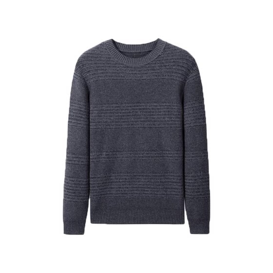[Including cashmere wool] Jinlilai autumn and winter new warmth thickened rope round neck pullover sweater knitted sweater men