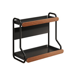 New Style Kitchen Storage Rack with a Vintage Flavor, Multifunctional Countertop Organizer for Oil, Salt, Sauce, and Vinegar, and a Seasoning Rack