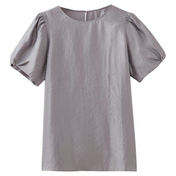 Shuiyunjian bud sleeve chiffon shirt women's extremely short sleeve top loose urban rubbing power lightplace workplace 2026 summer