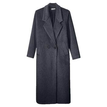 Korean style gray woolen coat 2024 autumn and winter mid-length