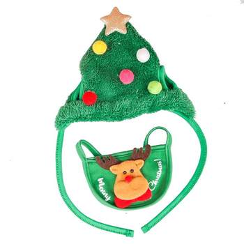 Dog, cat, pet, christmas costume, hat, saliva scarf collar