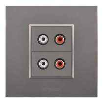 Type 86 concealed multimedia two-position double Lotus RCA audio panel gray two-position AV audio socket