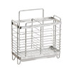 Wall-mounted stainless steel chopstick cage three-compartment drain rack
