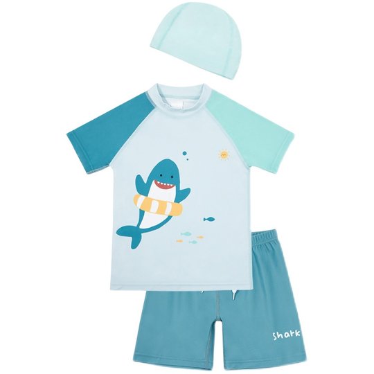 尼多熊儿童泳衣裤男童女童泳衣宝宝小童泳装分体连体游泳衣3岁6岁