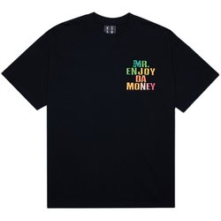 MEDM American hip-hop rainbow font embroidered short-sleeved T-shirt men's summer fashion brand high street casual three-quarter sleeve T-shirt