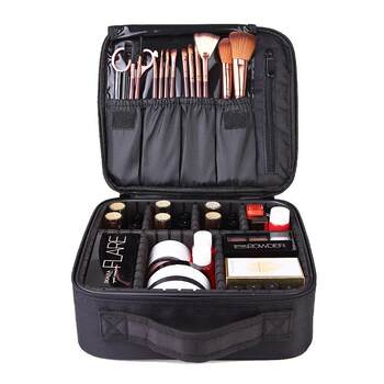 Cosmetic Bag with Partitioned Storage, Professional Portable Handbag, Large Capacity for Travel, Popular Multi-Functional Storage Box