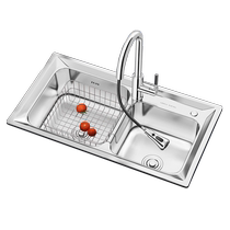 Wrigley 1652 double-slot kitchen sink 304 stainless steel sink package under-counter embedded dishwasher for home use