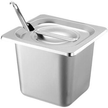 Milk tea shop beverage material box with lid pearl jam box stainless steel rectangular classification seasoning tank number of portions