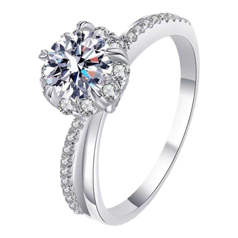 Other women's silver fashion statement rings moissanite
