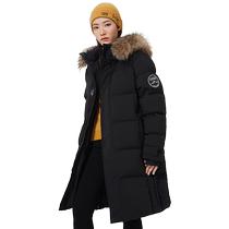 (Everest) Camel Outdoor Down Jacket Mens Mid-Length Winter New Womens Raccoon Fur Collar Detachable Jacket